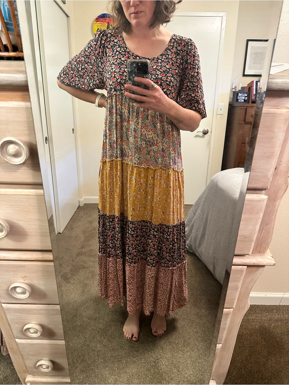 Natural Life Collette Dress - Floral Tiered Maxi Dress in Autumn Colors - Picture 9 of 9